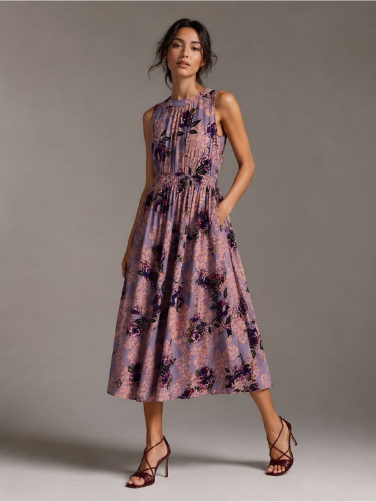Boden Dresses & Skirts - Boden Floral Midi Dress 6 Wedding Guest Tea Garden Party Sleeveless pocket